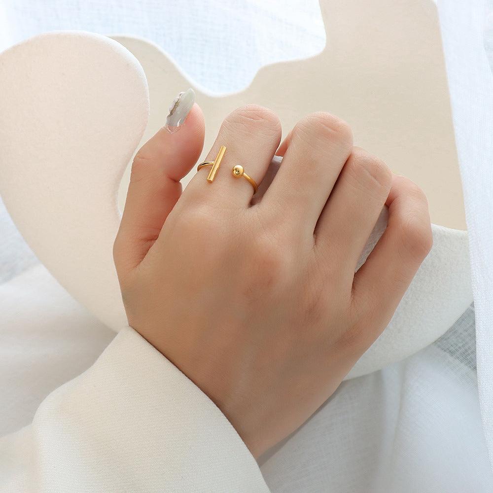 T-shaped Ball Ring - zuzumia