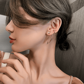 Zircon Tassel Ear Clip and Stud - zuzumia