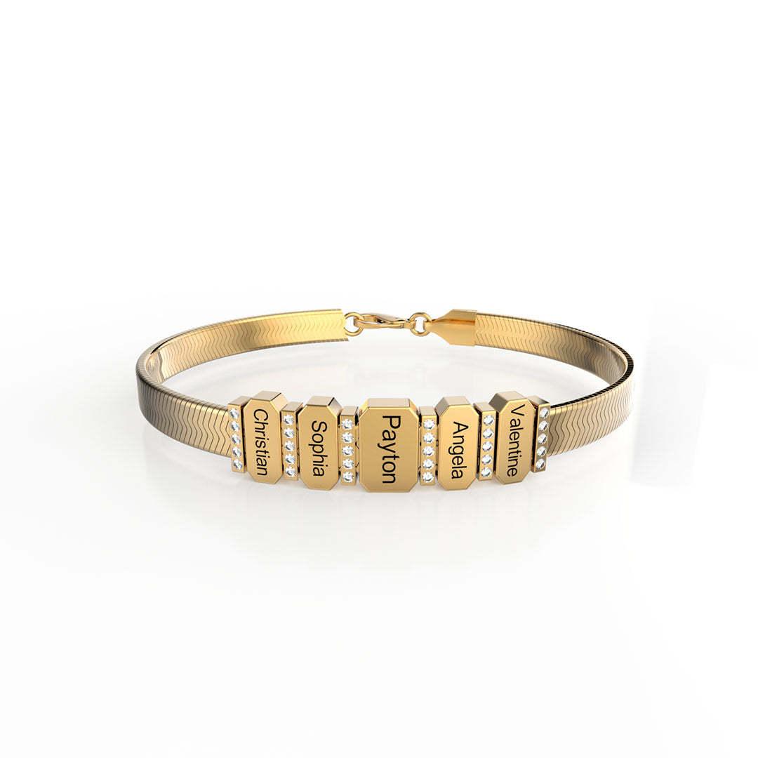 Custom Diamond Family Beads Bracelet - zuzumia