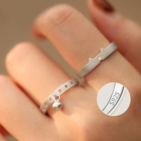 Lovely Cat&Bell Matching Ring Set - zuzumia