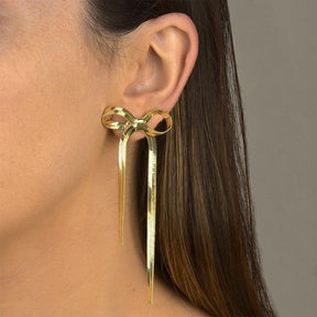 Bow Drop Dangle Earrings - zuzumia