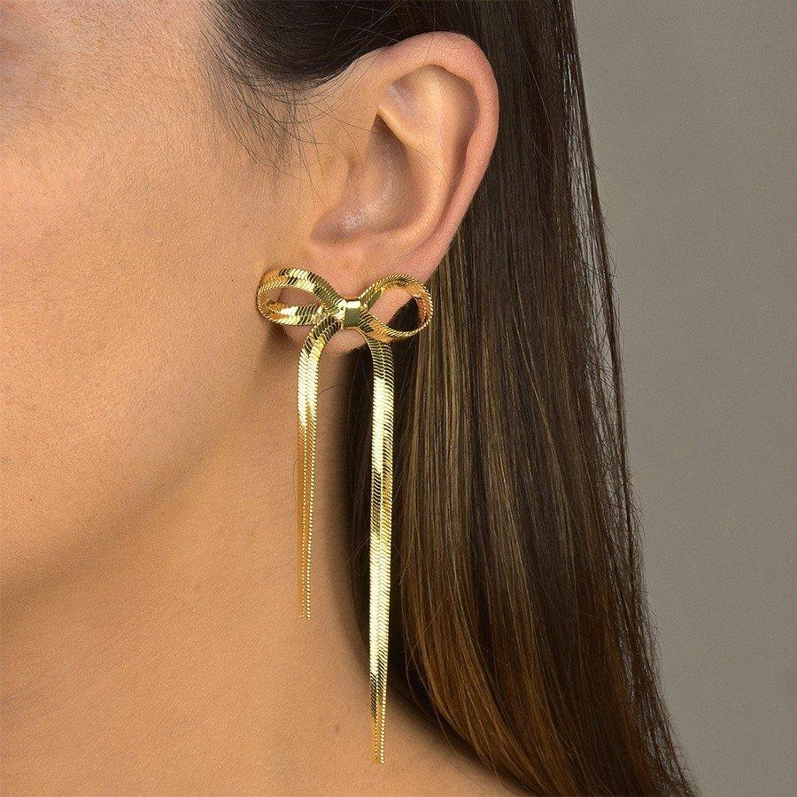 Bow Drop Dangle Earrings - zuzumia
