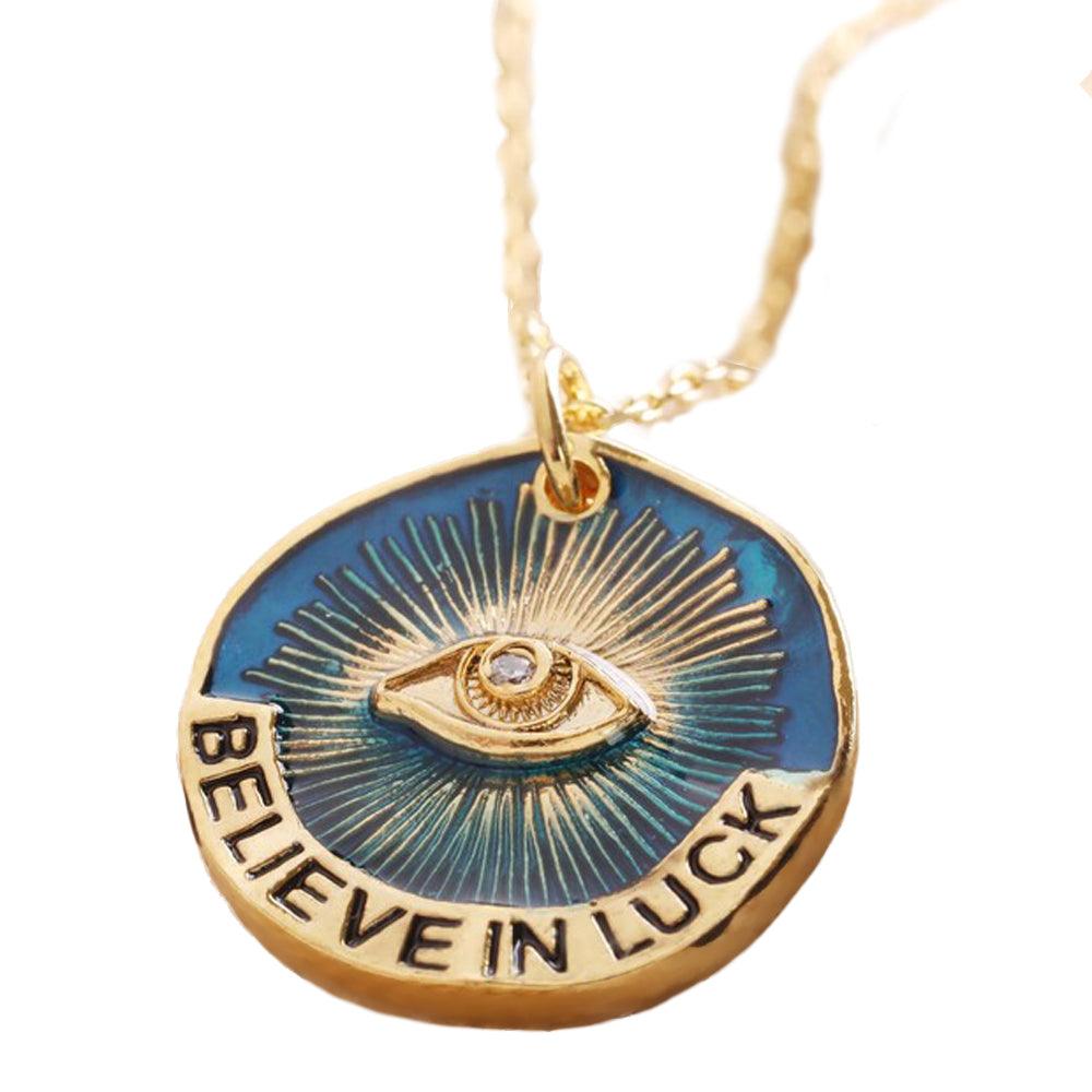 'Believe In Luck' Evil Eye Necklace