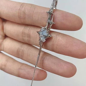 Geometric Four-Pointed Star Earrings
