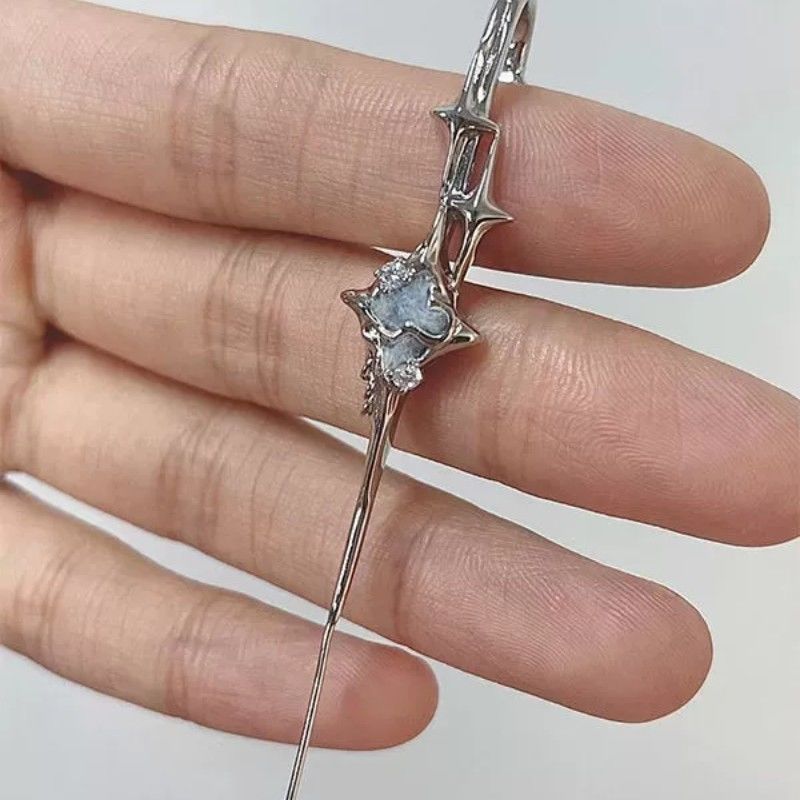 Geometric Four-Pointed Star Earrings
