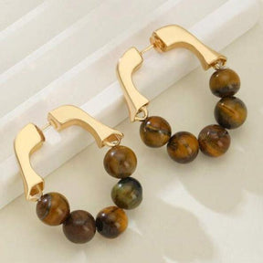 Natural Stones Loop Earrings - zuzumia