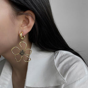 Retro Geometric Floral Earrings - zuzumia