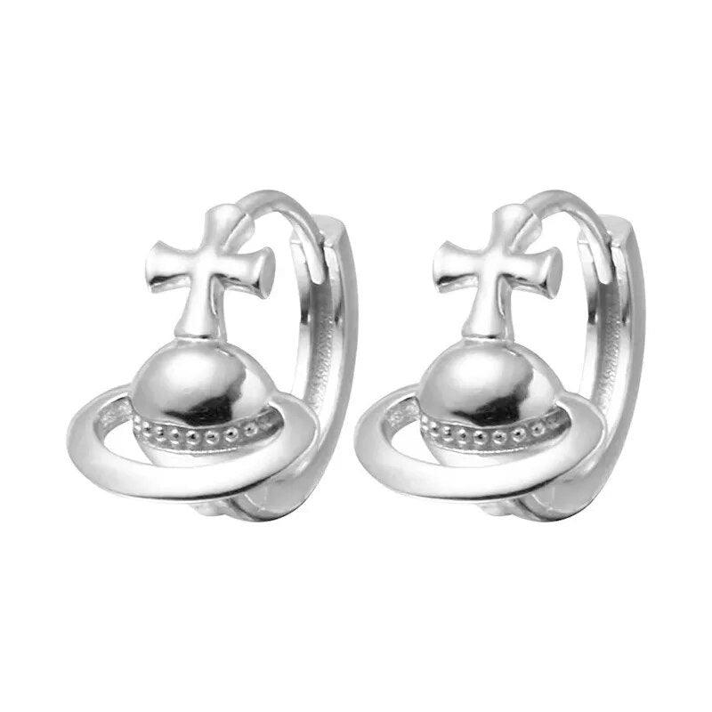 Cross Tiny Planet Earrings - zuzumia