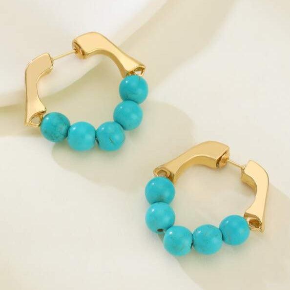 Natural Stones Loop Earrings - zuzumia