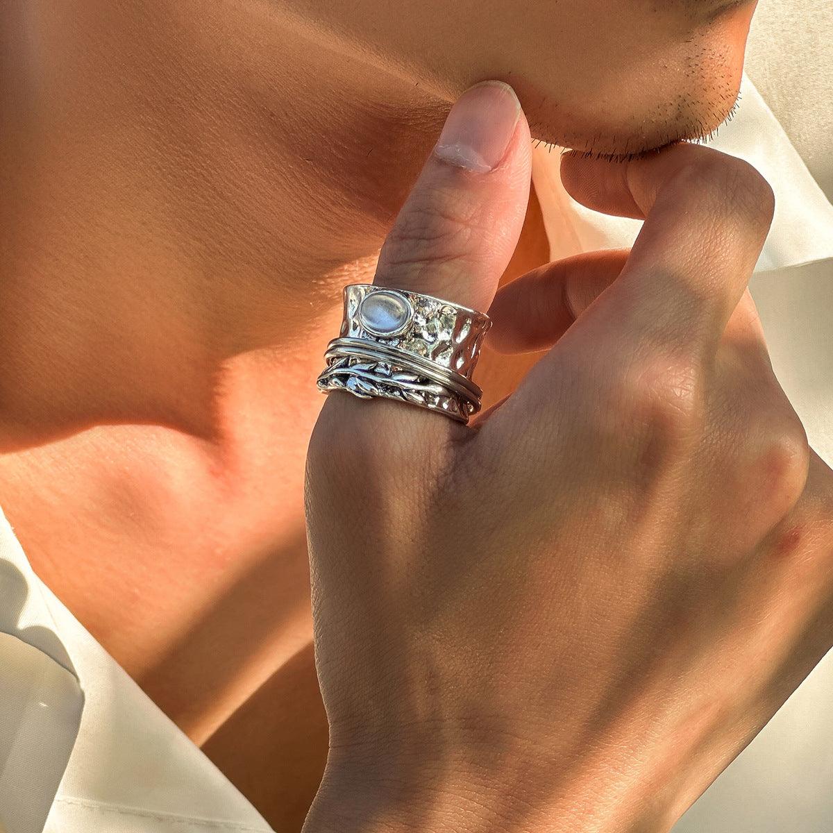Moonstone Decor Cuff Ring - zuzumia