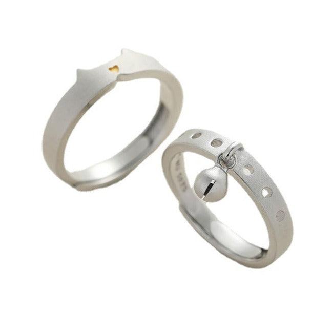 Lovely Cat&Bell Matching Ring Set - zuzumia