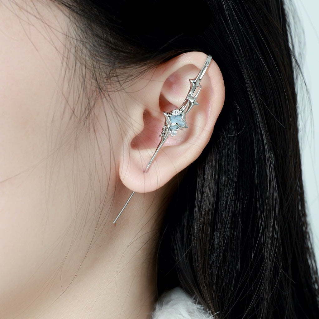 Geometric Four-Pointed Star Earrings