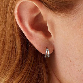 Zirconia Double Hoop Earrings