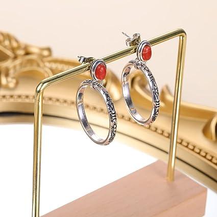 Natural Stone Hoop Earrings - zuzumia