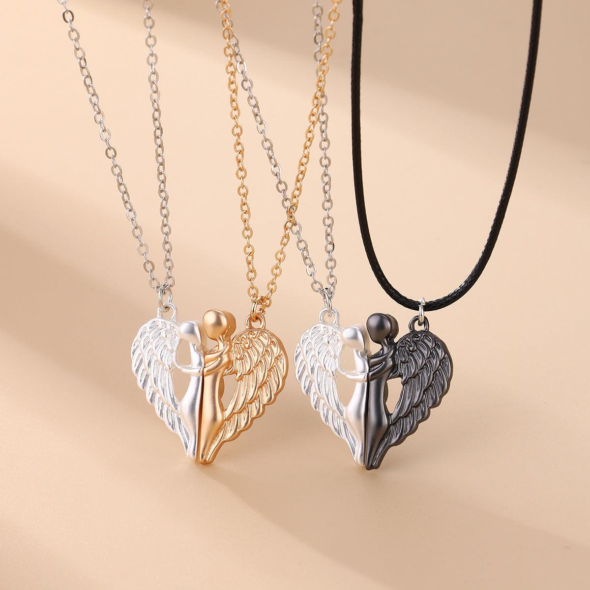 Magnetic Hugging Angel Necklace Set - zuzumia