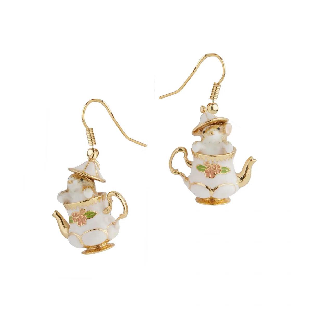 Cute Squirrel In Teapot Jewelry Set - zuzumia