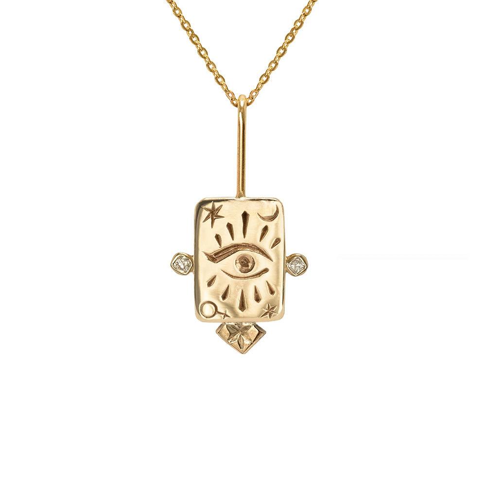 18K Gold Tarot Card Necklace - zuzumia