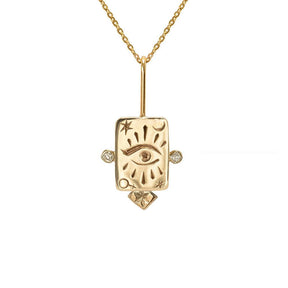 18K Gold Tarot Card Necklace - zuzumia