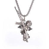 Peace and War Angel Ak-47 Pendant Necklace - zuzumia