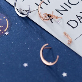 Multi-Wear Detachable Moon and Star Earrings - zuzumia