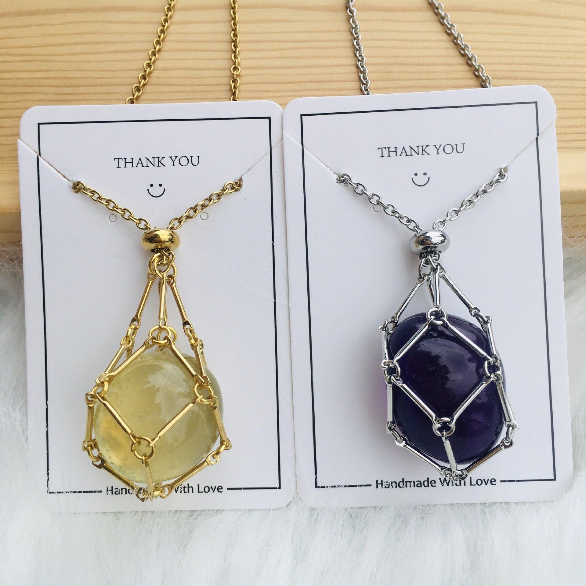 Gemstone on sale holder necklace