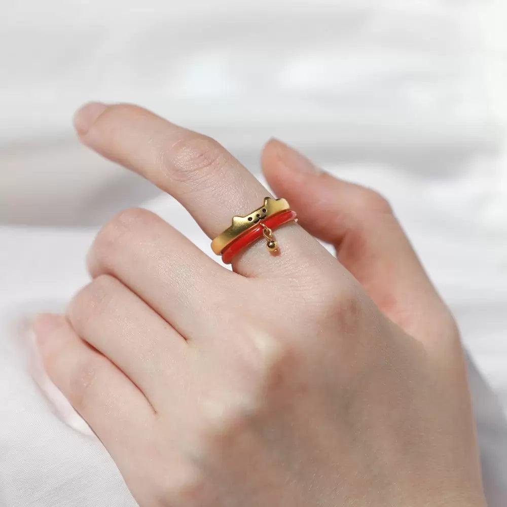 Stacking Cute Cat Rings Set - zuzumia