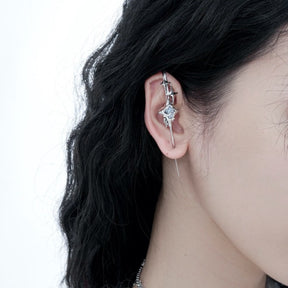 Geometric Four-Pointed Star Earrings