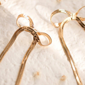 Bow Drop Dangle Earrings - zuzumia