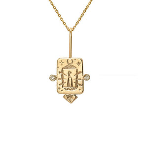 18K Gold Tarot Card Necklace - zuzumia