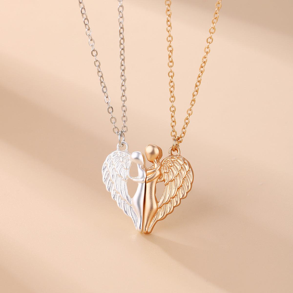 Magnetic Hugging Angel Necklace Set - zuzumia