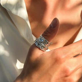 Moonstone Decor Cuff Ring - zuzumia