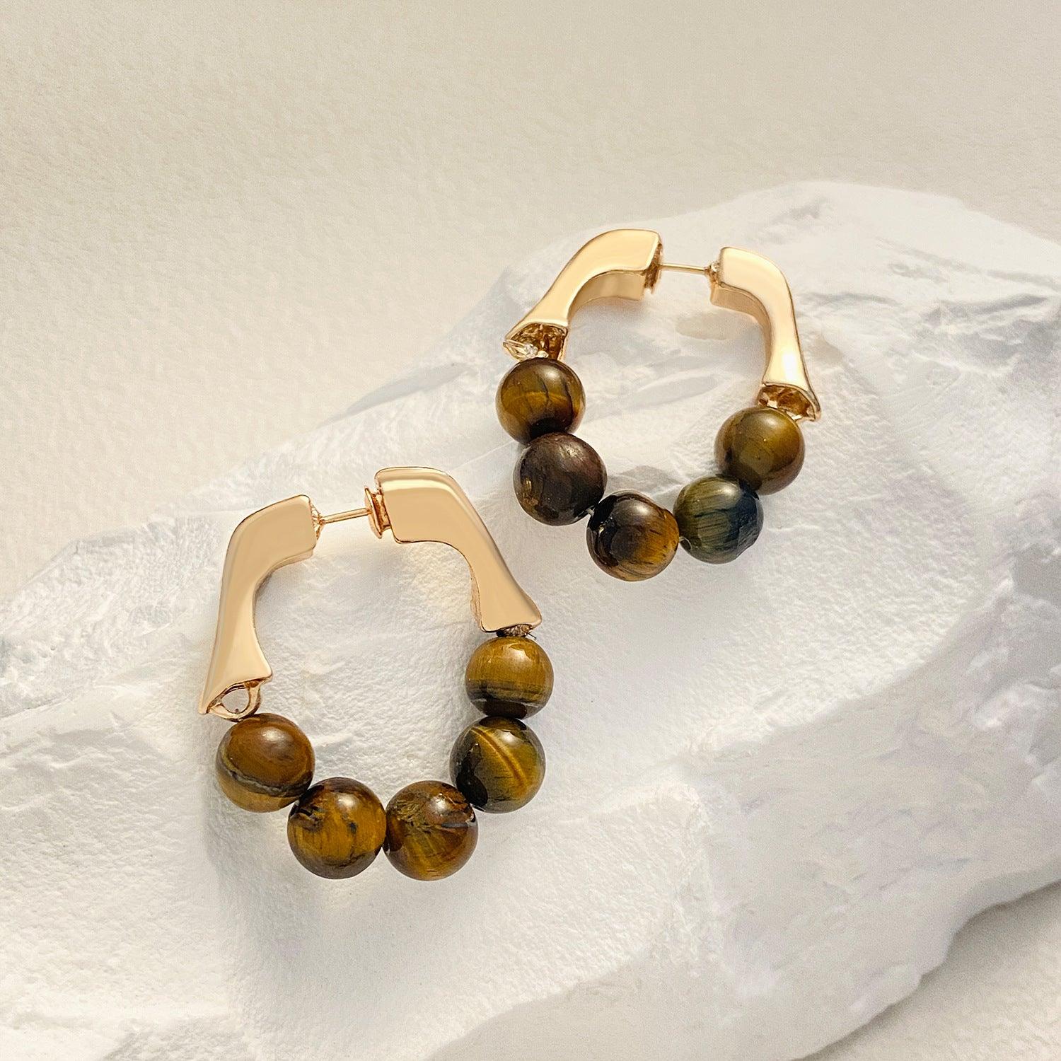 Natural Stones Loop Earrings - zuzumia