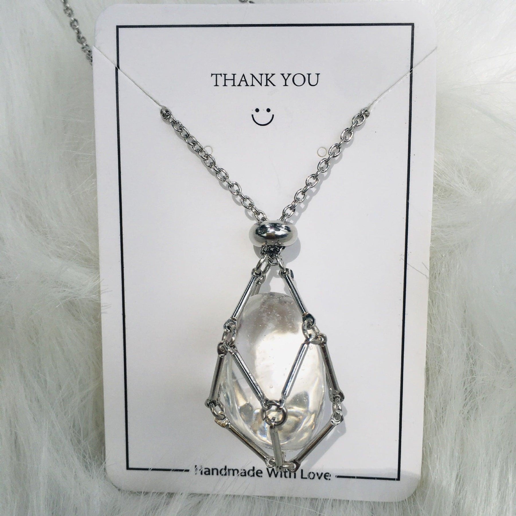 empty stone holder necklace crystal quartz