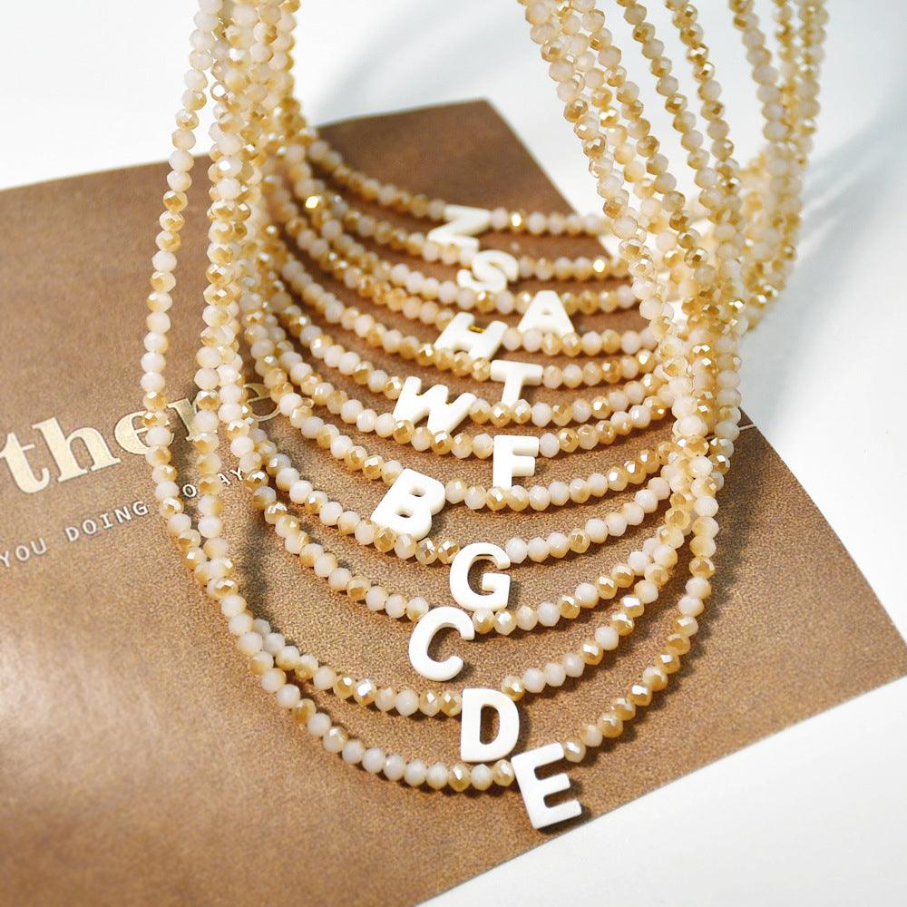 Handmade Inital Letter Beads Necklace