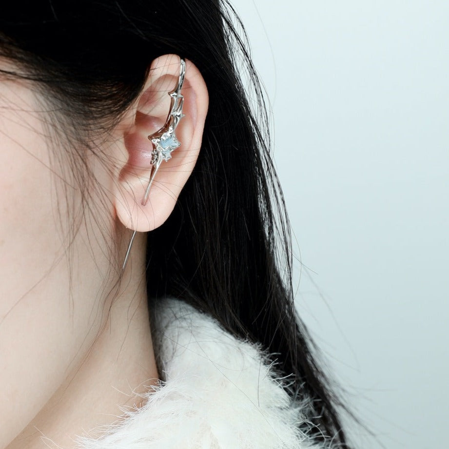 Geometric Four-Pointed Star Earrings