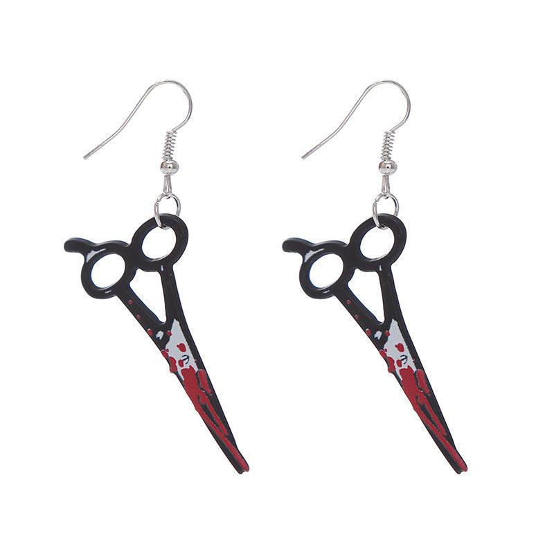 Goth Blood Knife Dangle Earrings