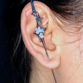 Geometric Four-Pointed Star Earrings
