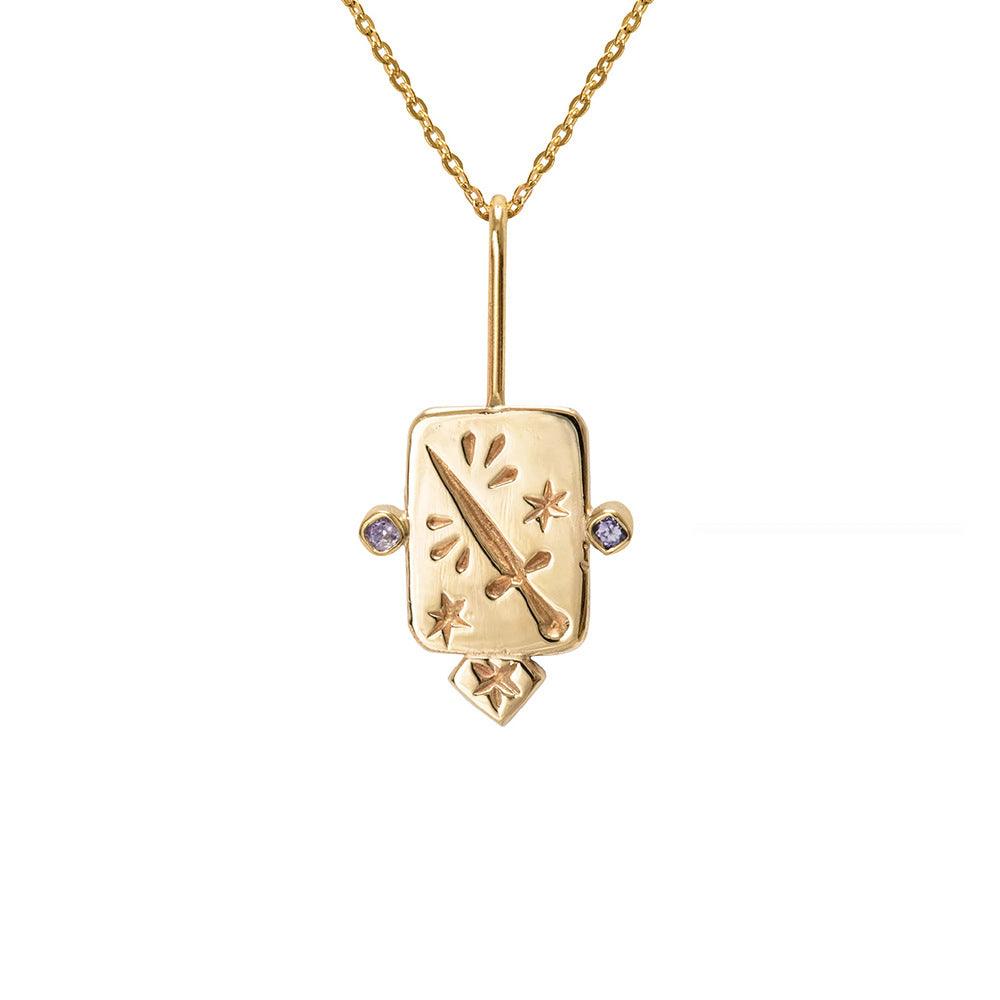 18K Gold Tarot Card Necklace - zuzumia