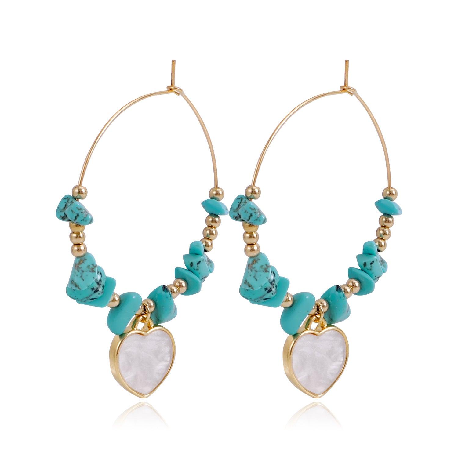 Natural Stones Hoop Earrings - zuzumia