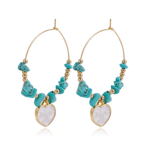 Natural Stones Hoop Earrings - zuzumia