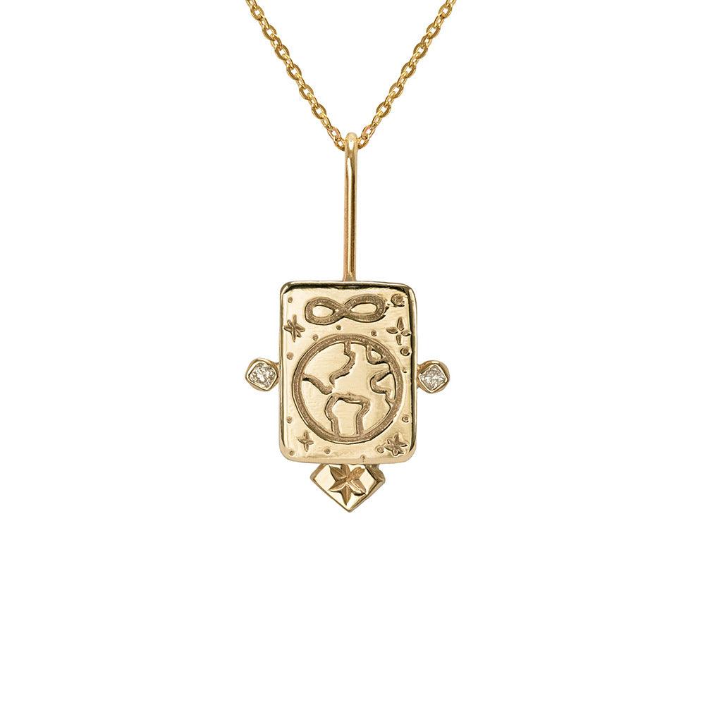 18K Gold Tarot Card Necklace - zuzumia