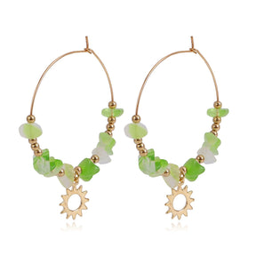 Natural Stones Hoop Earrings - zuzumia