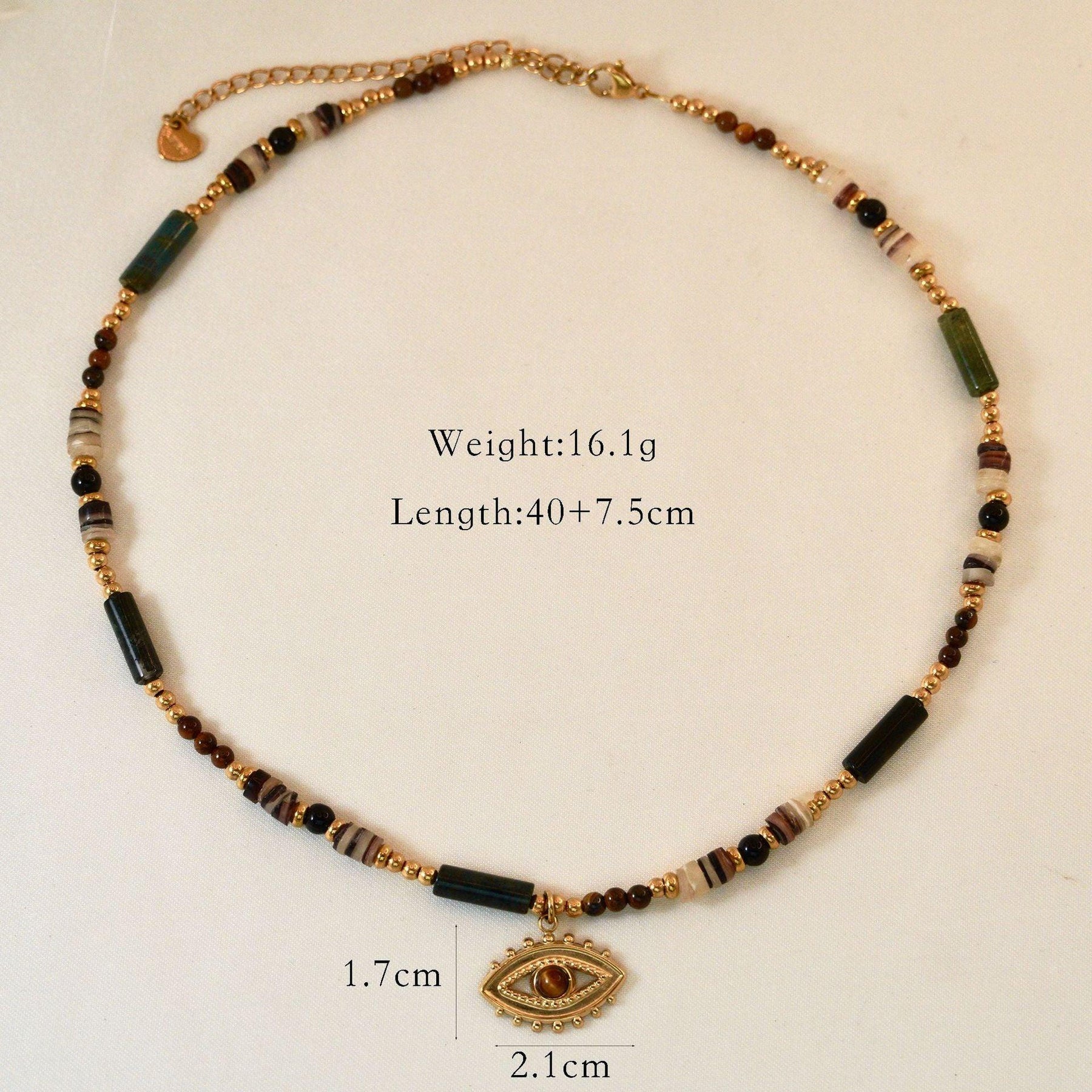 Tiger Eye Stone Pendant Necklace