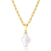 Cross-Shaped Natural Pearl Necklace - zuzumia