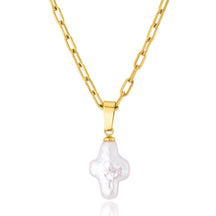 Cross-Shaped Natural Pearl Necklace - zuzumia