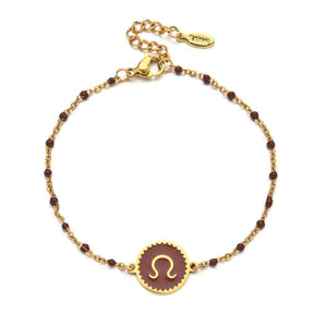Enamel Zodiac Sign Bead Bracelet - zuzumia