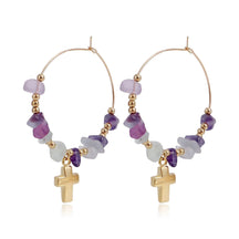 Natural Stones Hoop Earrings - zuzumia