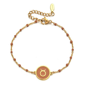 Enamel Zodiac Sign Bead Bracelet - zuzumia