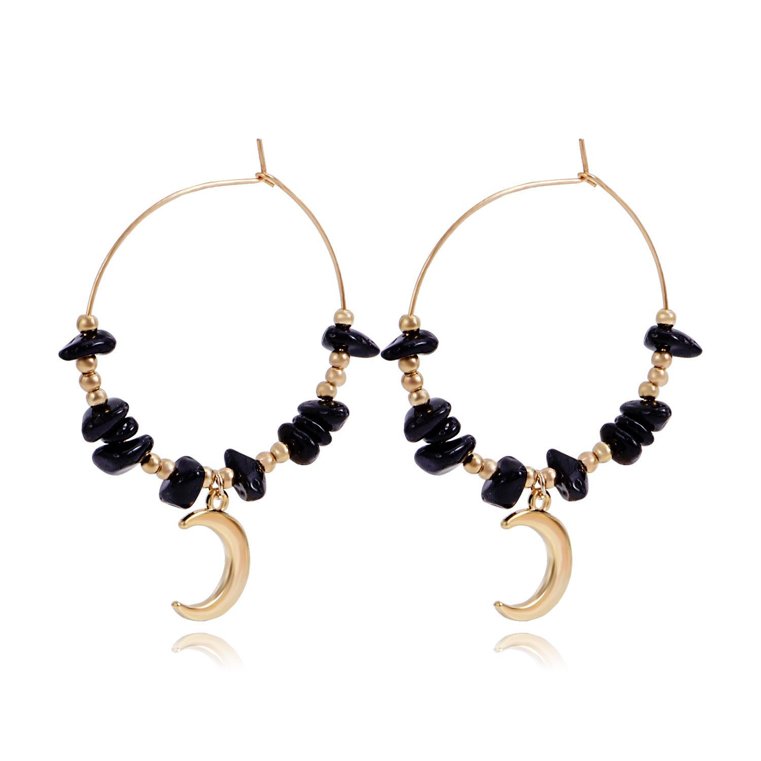 Natural Stones Hoop Earrings - zuzumia
