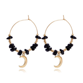 Natural Stones Hoop Earrings - zuzumia